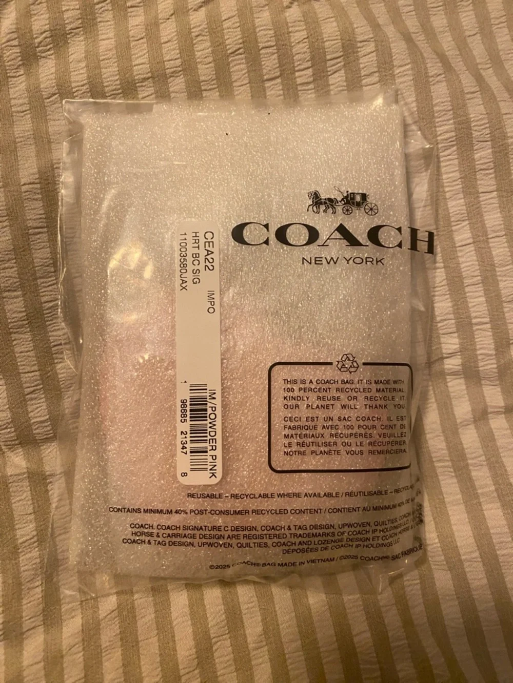 Coach Pink Heart Leather Key Case with Gold Hardware - Picture 2 of 3